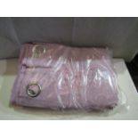 Blush Lined Eyelet Curtains, Size: 66 x 90 - Good Condition & Packaged.