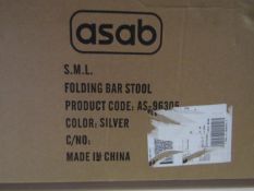 2x Asab Folding Bar Stools - Unchecked & Boxed.