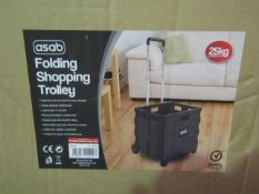 Asab Folding Shopping Trolley, 25kg Capacity - Unchecked & Boxed.