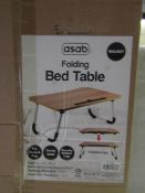 Asab Walnut Folding Bed Table - Size: 60 x 40 x 28cm - Unchecked & Boxed.