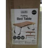 Asab Walnut Folding Bed Table - Size: 60 x 40 x 28cm - Unchecked & Boxed.