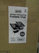 Asab Ultralight Backpacking Folding Chair, Grey - Unchecked & Boxed.