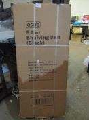 Asab 5 Tier Shelving Unit, Black, Unchecked & Boxed.