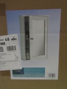 Single Mirror Bathroom Cabinet, Size: W34 x D15 x H53cm - Unchecked & Boxed.