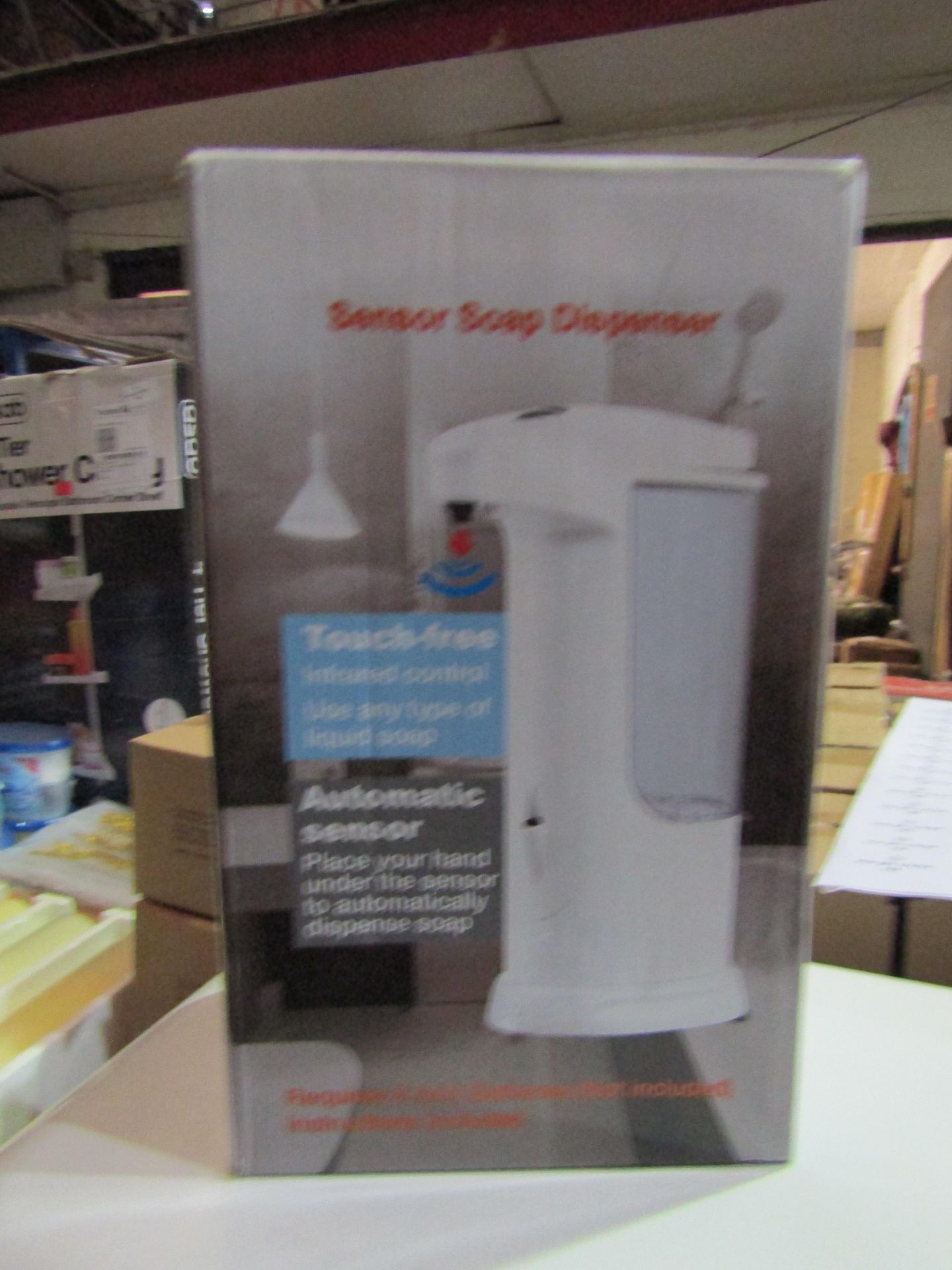 2x Items Being 1x Sensor Soap Dispenser, 1x Saxby Motion Pir Wall Light, Both Unchecked & Boxed.