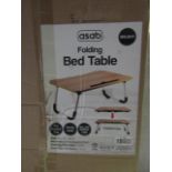 Asab Walnut Folding Bed Table - Size: 60 x 40 x 28cm - Unchecked & Boxed.