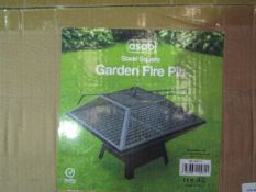 Asab Steel Square Garden Fire Pit - Unchecked & Boxed.