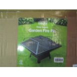 Asab Steel Square Garden Fire Pit - Unchecked & Boxed.