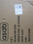 4x Asab - Black Folding Bar Stools - All Unchecked & Boxed.