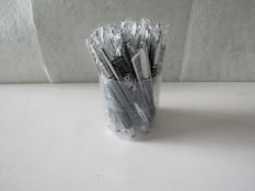 Set of 25 Black Ink Pens - All New & Packaged.