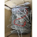 1x Box Containing Over 100 Asab - White Rubber Coated Metal Hangers - Good Condition.