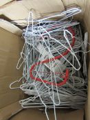 1x Box Containing Over 100 Asab - White Rubber Coated Metal Hangers - Good Condition.