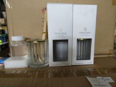 2x ChapterB - Ribbed Glass Diffuser With Decorative Lid - New & Boxed.