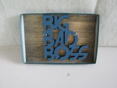 " Big Bad Boss " Wooden Wall Sign - New.