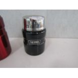 Thermos - Stainless Steel Black Insulated Food Pot - Good Condition.