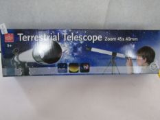 Edutoys - Terrestrial Telescope Zoom 45x 40mm - Boxed.