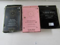 1x Eclat Skin - Rose Blossom & Hyaluronic Acid Sheet Mask - Boxed. 1x Eclat Skin - 24k Gold &