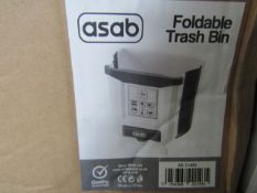 Asab - White/Grey Foldable Trash Bin - Boxed.