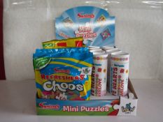 2x Swizzels - Mini Puzzles ( 8x Love Hearts 50-Pc Puzzle 5x Refreshers Choos 50pc Puzzles 10x