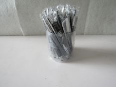 Set of 25 Black Ink Pens - All New & Packaged.