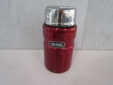 Thermos - Stainless Steel Red Insulated Flask / 710ml - Slight Dent Present.