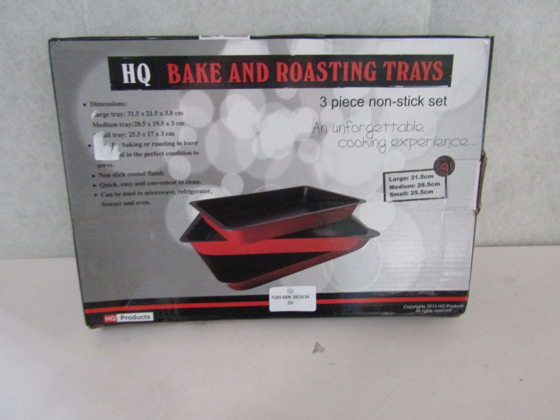 HQ - 3-Piece Non-Stick Bkae & Roasting Trays - Boxed.