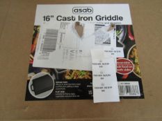 Asab - 16" Cast Iron Griddle Plate - Boxed.