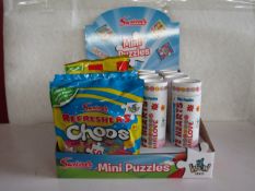 2x Swizzels - Mini Puzzles ( 8x Love Hearts 50-Pc Puzzle 5x Refreshers Choos 50pc Puzzles 10x