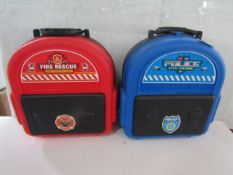 1x Police City Patrol Playset With Hard Carry Case - Unchecked. 1x Fire Resue Fire Fighting Hero