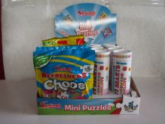 2x Swizzels - Mini Puzzles ( 8x Love Hearts 50-Pc Puzzle 5x Refreshers Choos 50pc Puzzles 10x