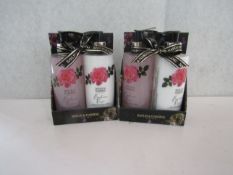 2x Baylis & Harding - Boudoire Rose Handwash & Hand Body Lotion / 300ml - New & Boxed.