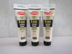 3x Carplan - T-Cut Colour Rapid Scratch Remover - White - New.