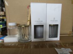 2x ChapterB - Ribbed Glass Diffuser With Decorative Lid - New & Boxed.