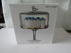 Artland - Songbird Collection Glass Cake Stand - Boxed.