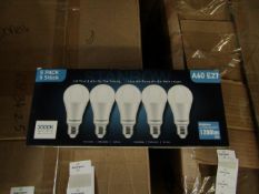 20x Packs of 5 Stanbow A60 E27 13w LED light bulbs, new and boxed