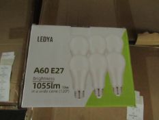 Pack of 6 Ledya A60ÿ E27 13w LED light bulbs, new and boxed