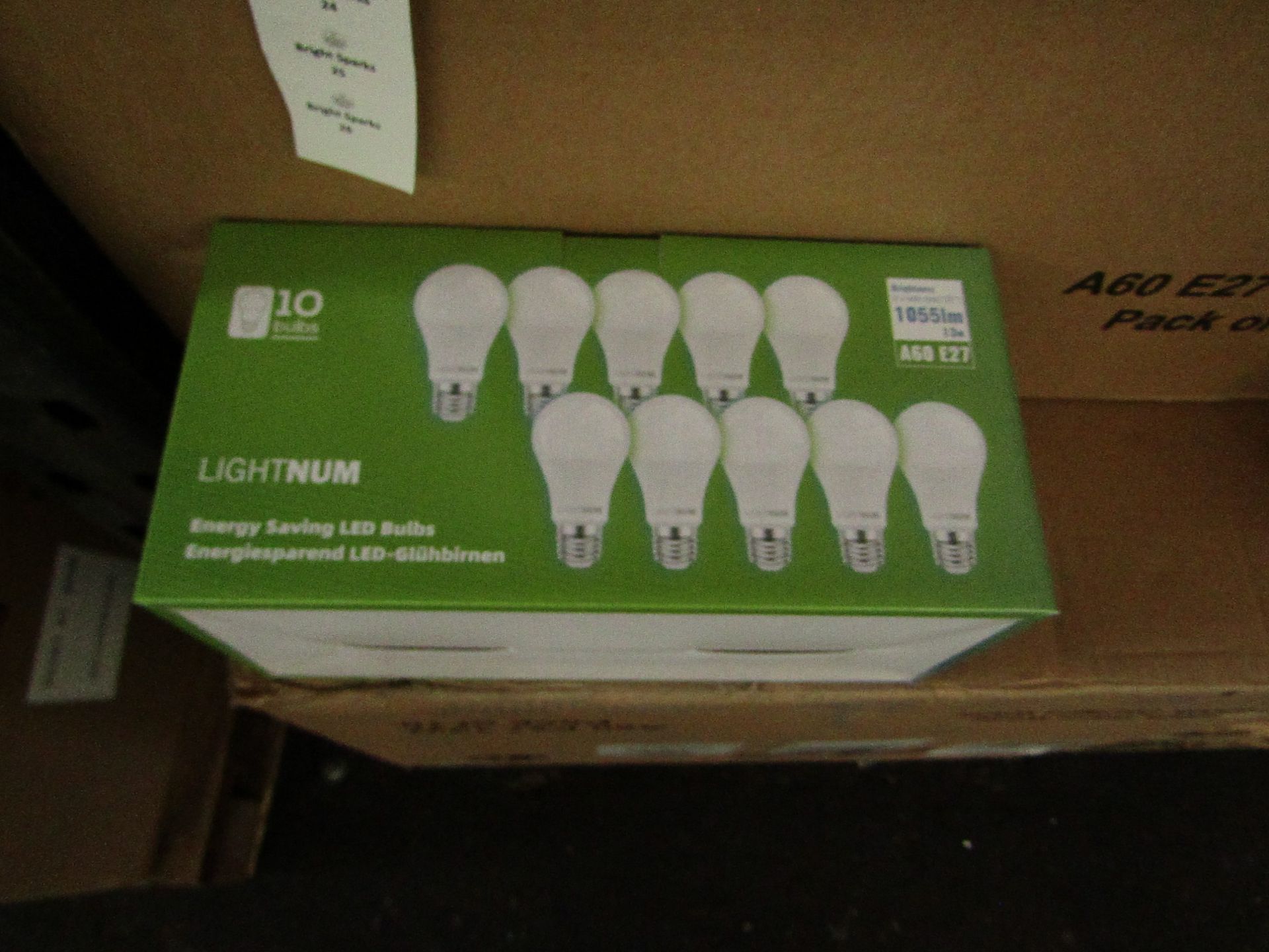 24x Packs of 10 Lightnum A60ÿ E27 13w LED light bulbs, new and boxed