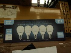 Pack of 5 Stanbow E14 5w LED light bulbs, new and boxed