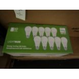 Pack of 10 Lightnum A60ÿ E27 13w LED light bulbs, new and boxed