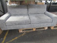 Oak Furnitureland Melbourne 4 Seater Sofa in Enzo Slate Fabric RRP 900 Featuring plump reversible