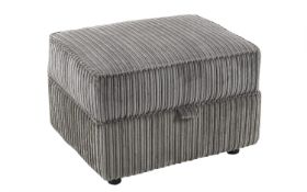 Gigi Storage Footstool Jumbo Cord Charcoal All Over Black Plastic Feet Acl RRP 330Gigi Storage