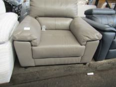 Oak Furnitureland Palermo Armchair in Light Grey Leather RRP 799.99 With a deep seat, padded arms,