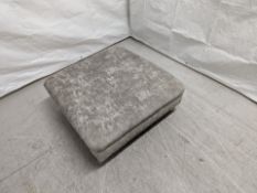 Rihanna Plain Top Footstool Hardwick Grey All Over Mahogany Effect Studs Foam RRP 300 Rihanna