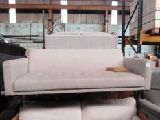 Dusk Hudson Click Clack Sofa Bed In Stone Grey - Needs a good clean with a rip on the back present &