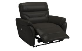 Rafa Xl Power Recliner Chair G10 D.Grey Self Piping Self Stitch Black Glides Amx01 RRP 796 The