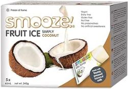 Pallet of 170 cases of 30x 65ml Smooze Ice Lollies Simply Coconut, BB 28/4/24,these are Dairy