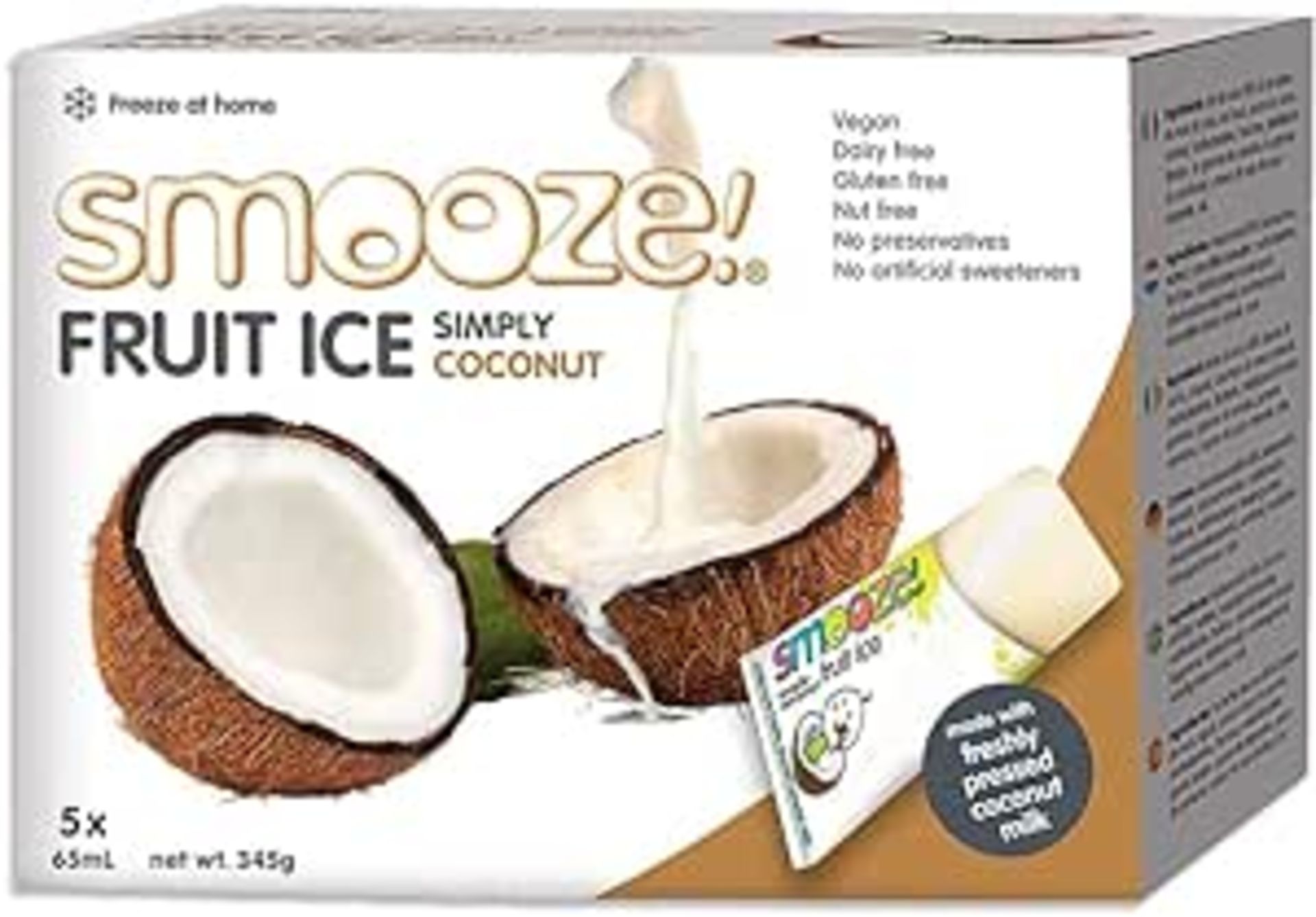 Pallet of 170 cases of 30x 65ml Smooze Ice Lollies Simply Coconut, BB 28/4/24, these are Dairy free,