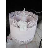 Lace Metal Pendant Light, Pink Size: Diam 27cm - RRP ?80.00 - New & Boxed. (DR824)