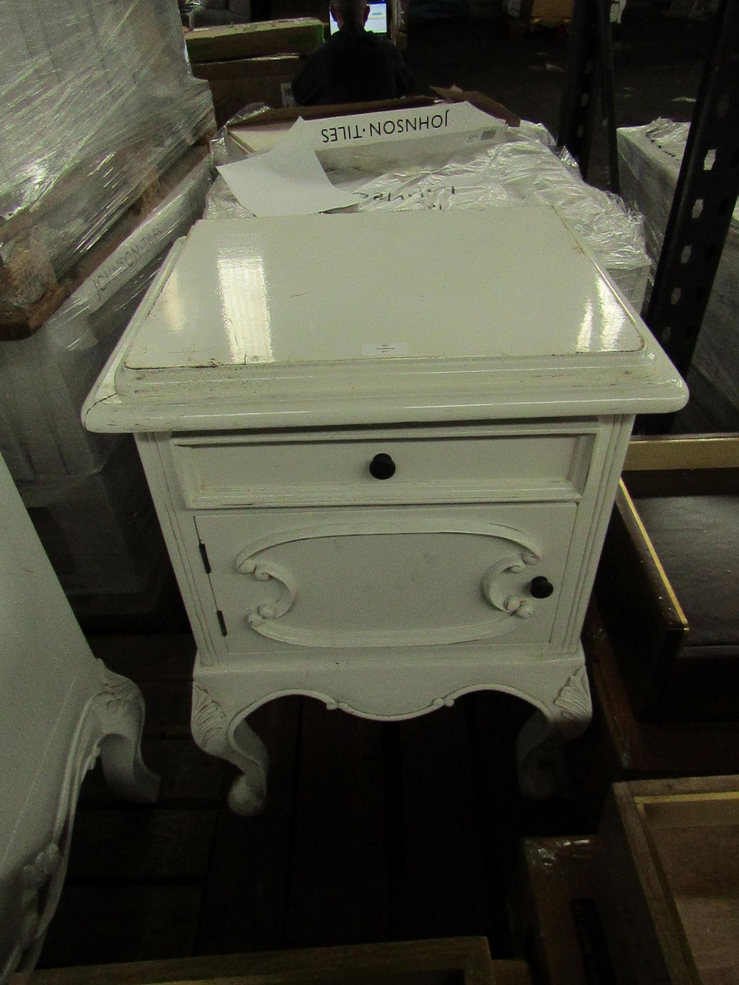 2 Drawer French Bedside Table, White RRP 150