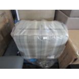 ScS Roseland Storage Footstool 0052 Duck Egg Oban Plaid Black Glides RRP 469 About the Product(s)